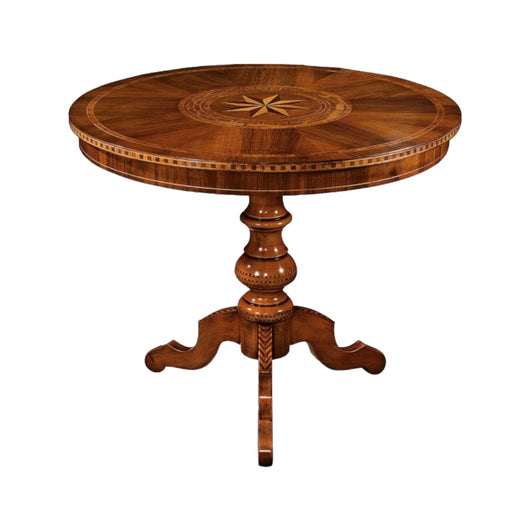 Tavolo rotondo in legno intarsiato misura diametro 90 h.78