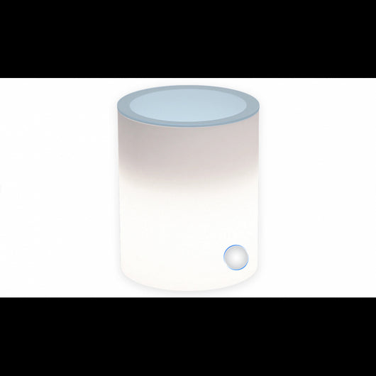 Tavolinio Relax Bright in Polimero Monacis - Vetro Ø40 Cm - 50 H (Disponibile Con Luce Verde, Bianca, Rossa O Blu)