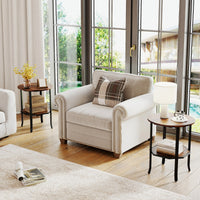 Tavolino industriale telaio metallo resistente soggiorno camera, Tavolino appoggio ripiano portaoggetti Marrone-Tavolini