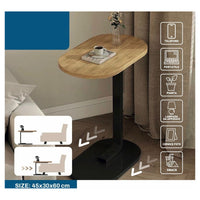 Trade Shop - Tavolino A Forma Di C Per Divano Soggiorno Camera Letto Moderno Portatile Tavolo - Legno Chiaro