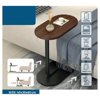 Trade Shop - Tavolino A Forma Di C Per Divano Soggiorno Camera Letto Moderno Portatile Tavolo - Legno Scuro
