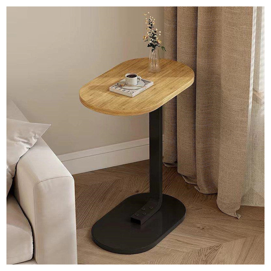 Trade Shop - Tavolino A Forma Di C Per Divano Soggiorno Camera Letto Moderno Portatile Tavolo - Legno Chiaro