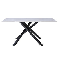 Tavolino Astor 100x60x50cm Top Ceramica Amica Bianco Marmorizzato