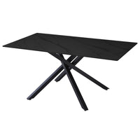 Tavolino Astor 100x60x50cm Top Ceramica Amica Nero Marmorizzato