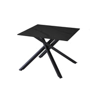 Tavolino Astor 50x50x45cm Top Ceramica Amica Nero Marmorizzato