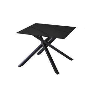 Tavolino Astor 50x50x45cm Top Ceramica Amica Nero Marmorizzato
