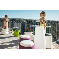 Tavolino Break Cromia in Polimero Monacis - Vetro Ø70 Cm - 70 H