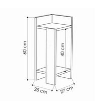 Tavolino comodino di design Elos bianco 25x25x60h sinistro