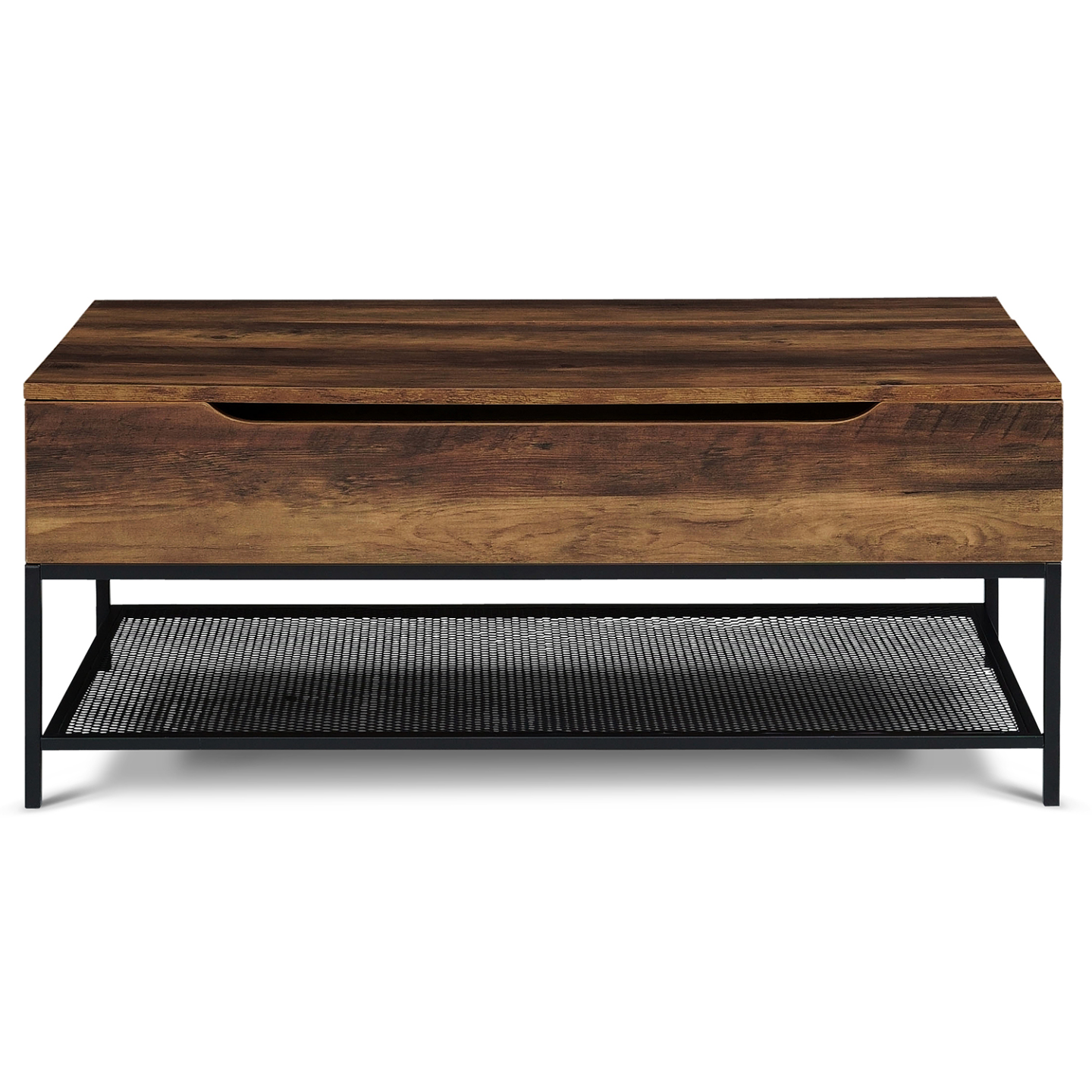 IDMarket - Tavolino con piano sollevabile, con ripiano superiore, design industriale HAMILTON