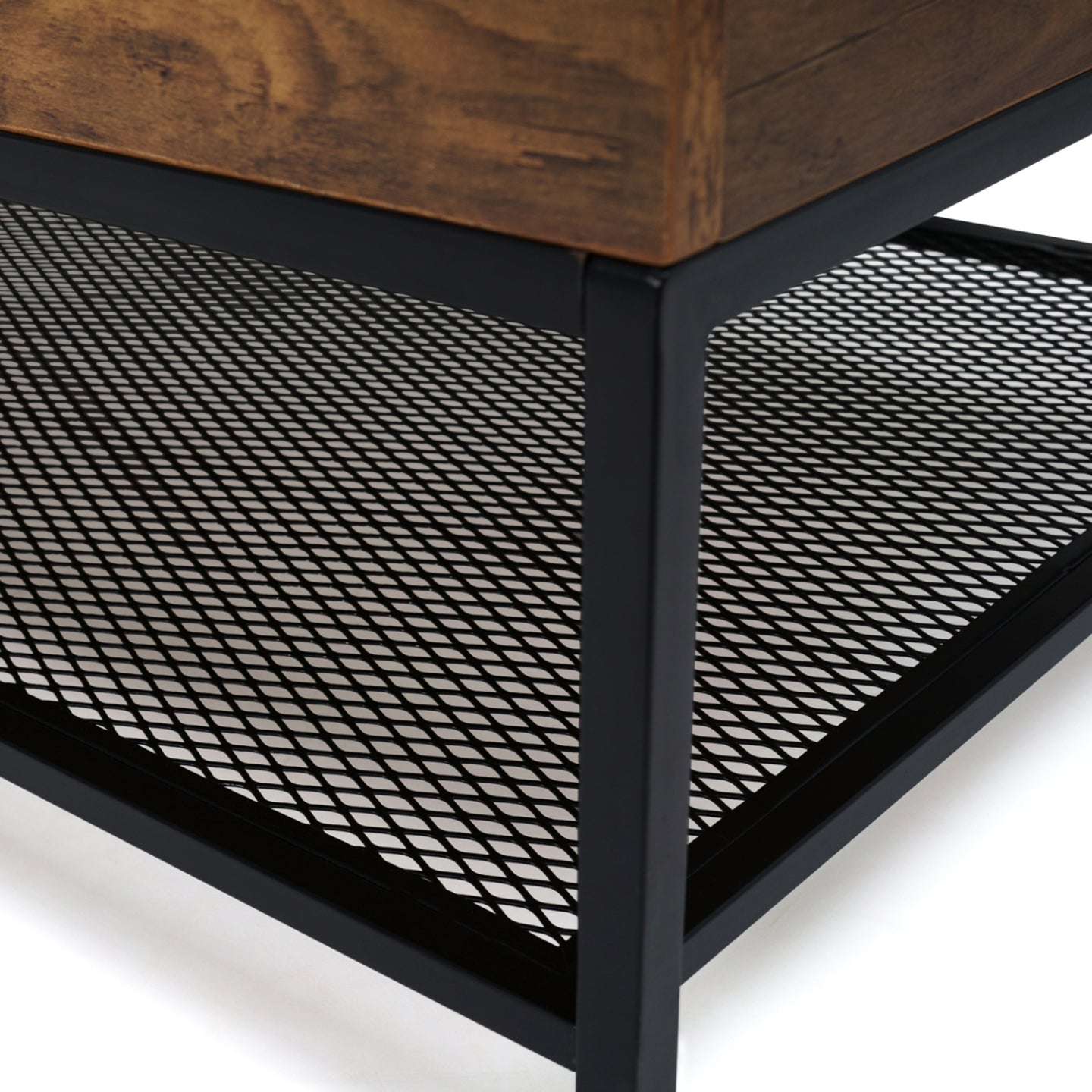 IDMarket - Tavolino con piano sollevabile, con ripiano superiore, design industriale HAMILTON