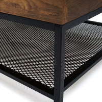 IDMarket - Tavolino con piano sollevabile, con ripiano superiore, design industriale HAMILTON