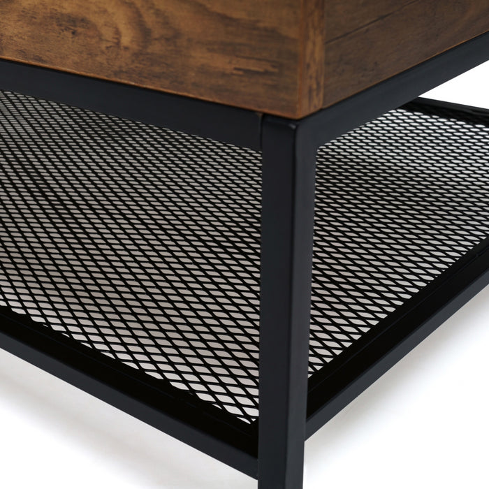 IDMarket - Tavolino con piano sollevabile, con ripiano superiore, design industriale HAMILTON