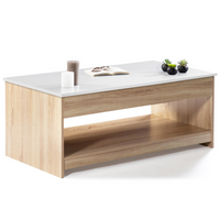 IDMarket - Tavolino con piano sollevabile SOA wood imitazione faggio bianco
