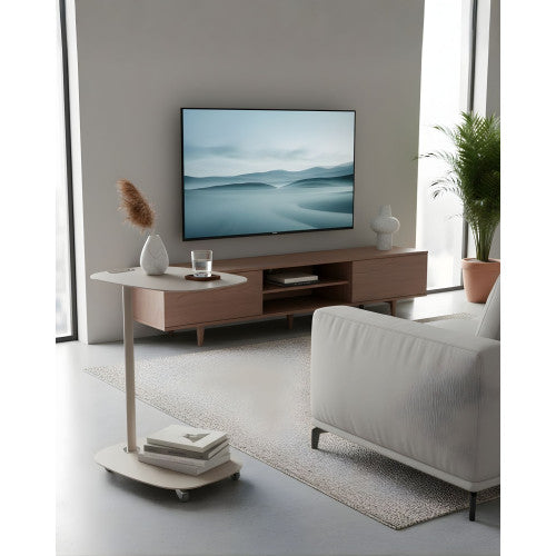 Tavolino con ruote EVI - design scandinavo, compatto, pratico e funzionale