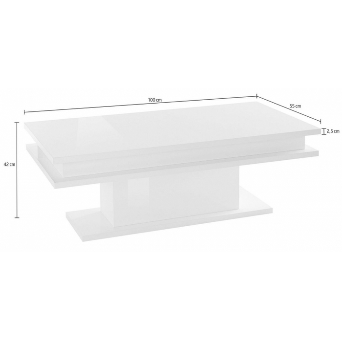 Tavolino da caffè Little Big – 100cm – Bianco Lucido