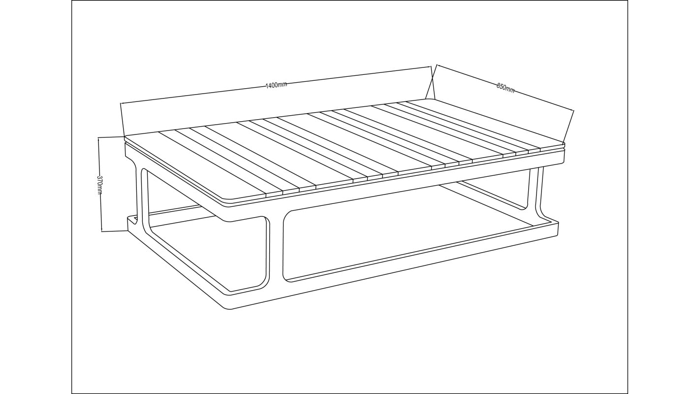 Tavolino da giardino 140x85xH.37 cm - MEB12 - ALTANKA