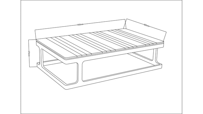 Tavolino da giardino 140x85xH.37 cm - MEB12 - ALTANKA