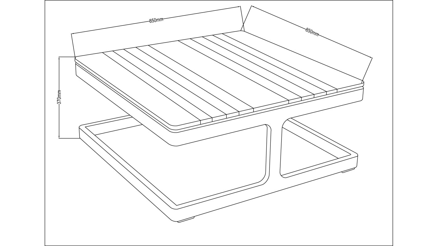Tavolino da giardino 185x85xH.37 cm - MEB13 - ALTANKA
