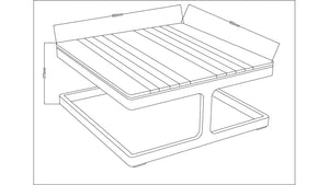 Tavolino da giardino 185x85xH.37 cm - MEB13 - ALTANKA