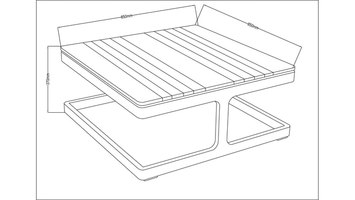 Tavolino da giardino 185x85xH.37 cm - MEB13 - ALTANKA