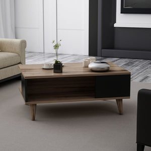 Tavolino da salotto da caffè nero e noce Lyontav