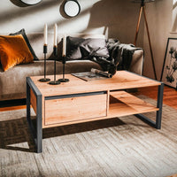 Tavolino da salotto L100xP55XH40 Denver55 colore quercia antracite