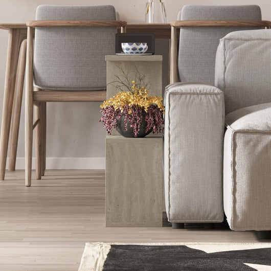 Tavolino da salotto travertino beige Homemania 60x19,5x60H – Design moderno e versatilità