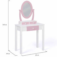 IDMarket - Tavolino da toilette per bambini BETTANY con specchio e sgabello