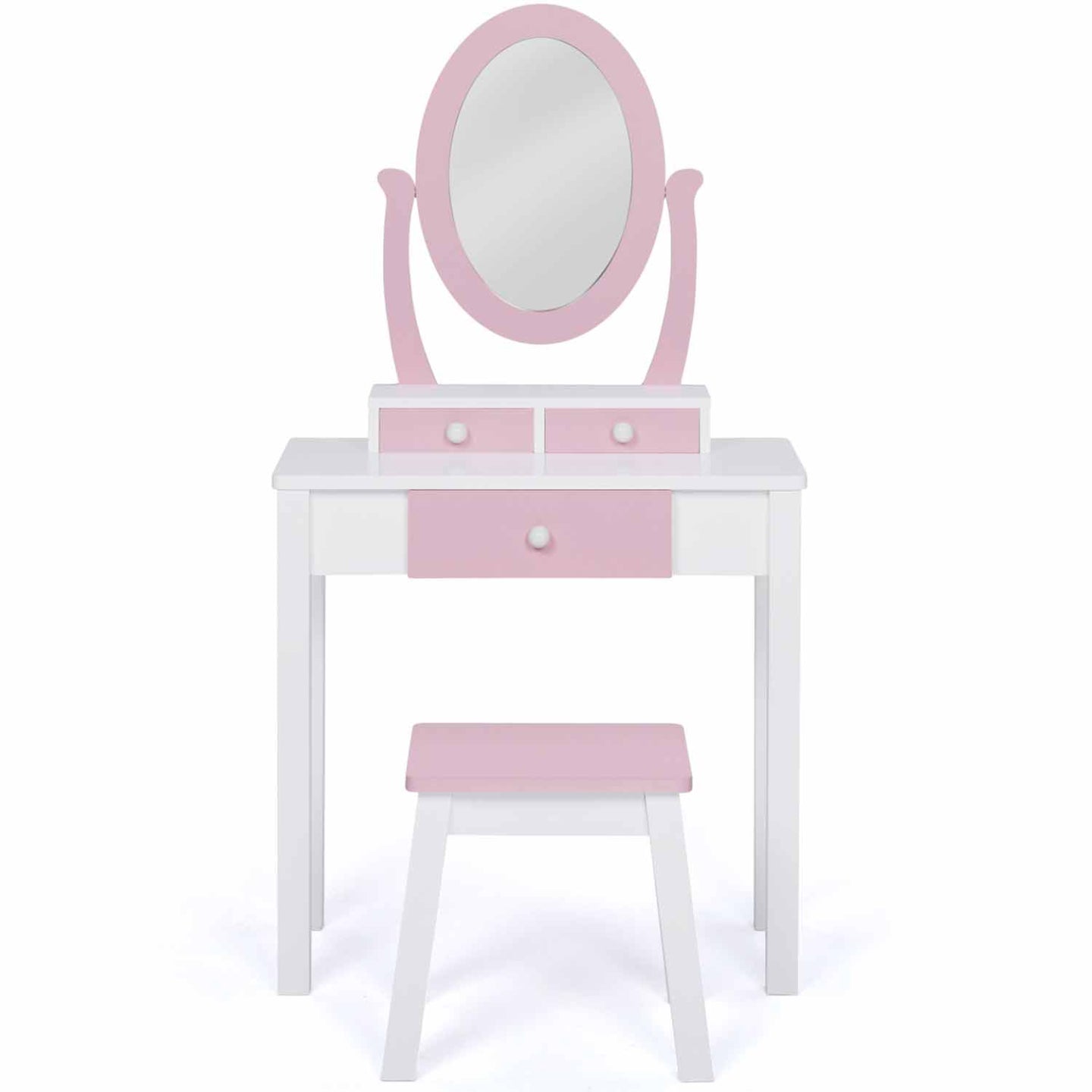 IDMarket - Tavolino da toilette per bambini BETTANY con specchio e sgabello
