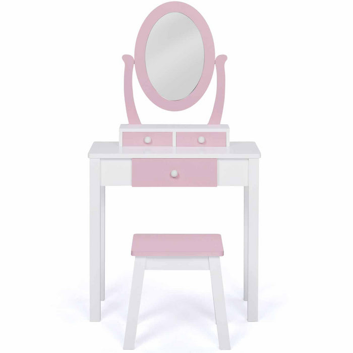 IDMarket - Tavolino da toilette per bambini BETTANY con specchio e sgabello