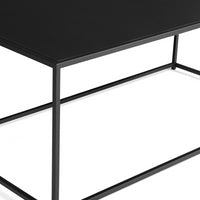 IDMarket - Tavolino DAVIS 113 cm in metallo nero opaco design industriale