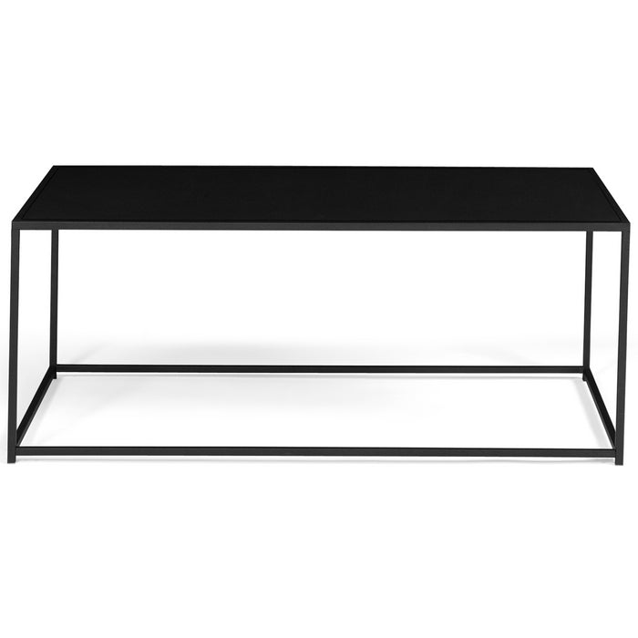 IDMarket - Tavolino DAVIS 113 cm in metallo nero opaco design industriale