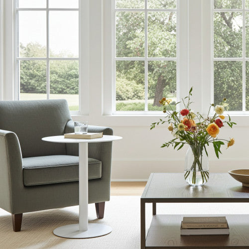 Tavolino design SKANDY in metallo stile scandinavo