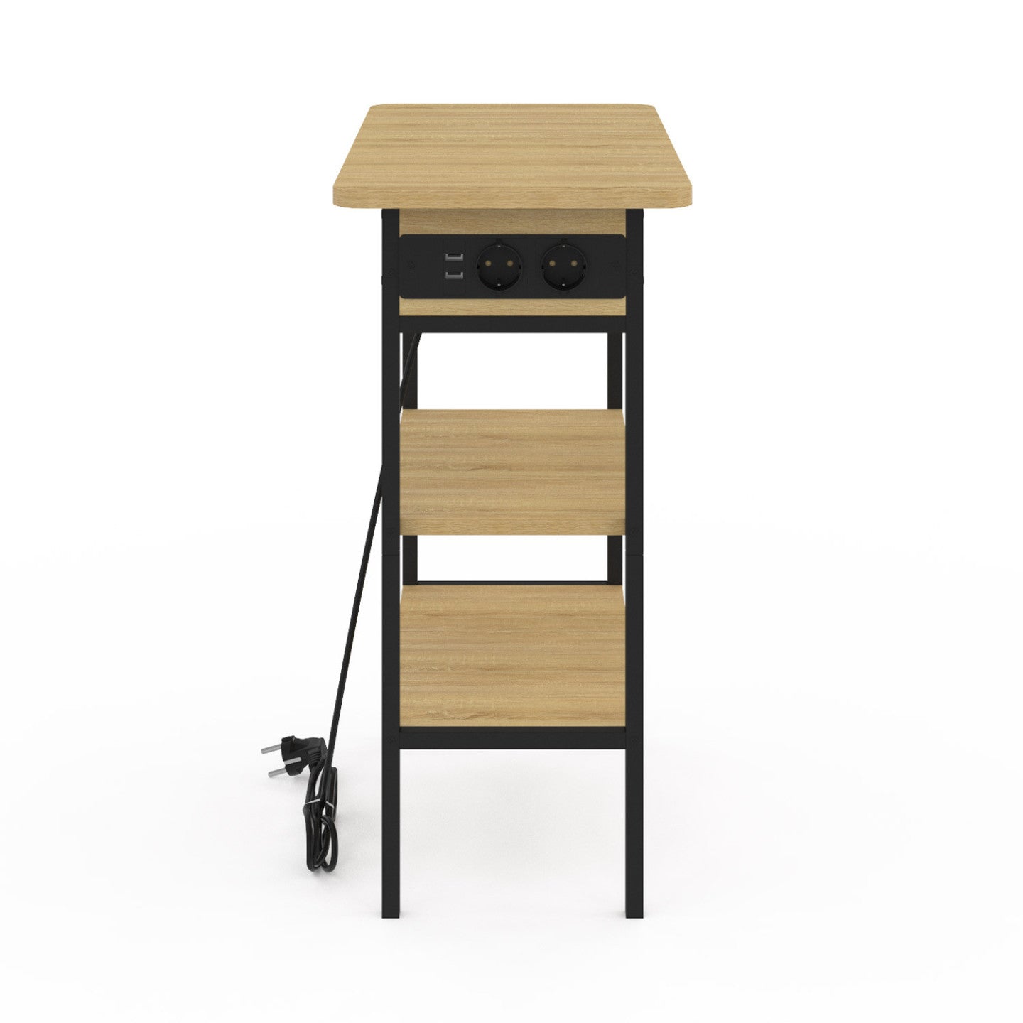 IDMarket - Tavolino DETROIT - comodino con ciabatta - design industriale