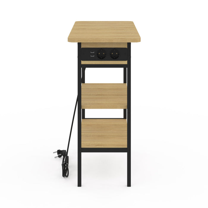 IDMarket - Tavolino DETROIT - comodino con ciabatta - design industriale