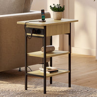 IDMarket - Tavolino DETROIT - comodino con ciabatta - design industriale