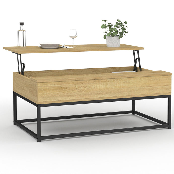 IDMarket - Tavolino DETROIT con piano sollevabile, design industriale