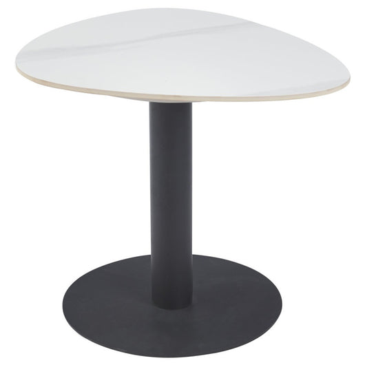 Tavolino Drop 60x50x50cm Bianco Marmorizzato E Nero