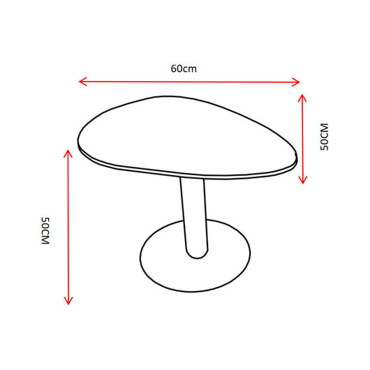 Tavolino Drop 60x50x50cm Grigio Marmorizzato E Nero