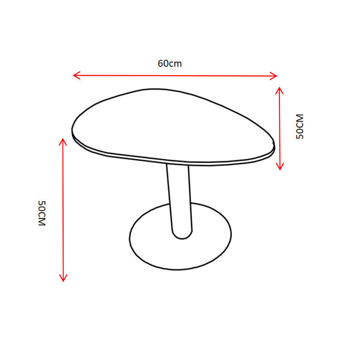 Tavolino Drop 60x50x50cm Grigio Marmorizzato E Nero