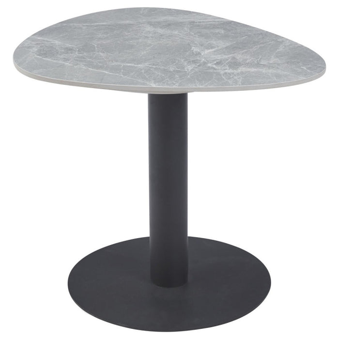 Tavolino Drop 60x50x50cm Grigio Marmorizzato E Nero