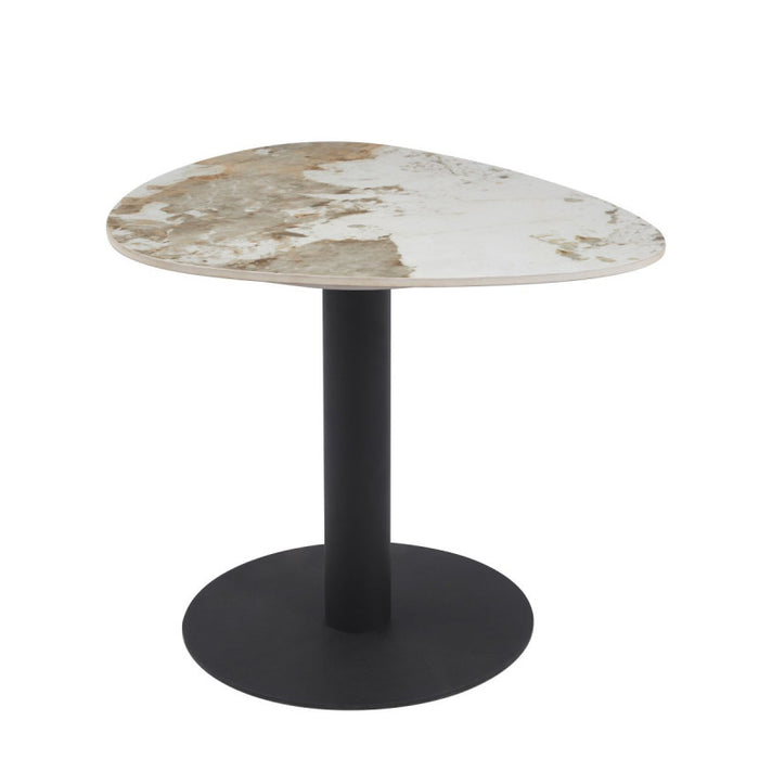 Tavolino Drop 60x50x50cm Marrone Marmorizzato E Nero