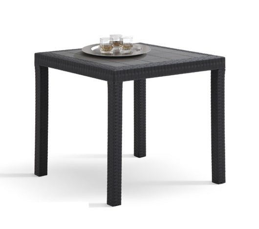 Tavolino quadrato da esterno con effetto intreccio Antracite, ZZNLF5010 