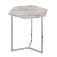 Tavolino Hexa Bianco+cromato 48x41x46