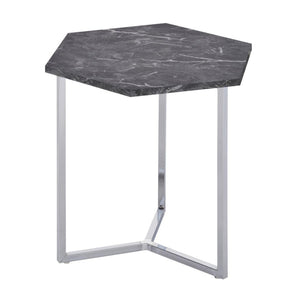 Tavolino Hexa Nero+cromato 48x41x46