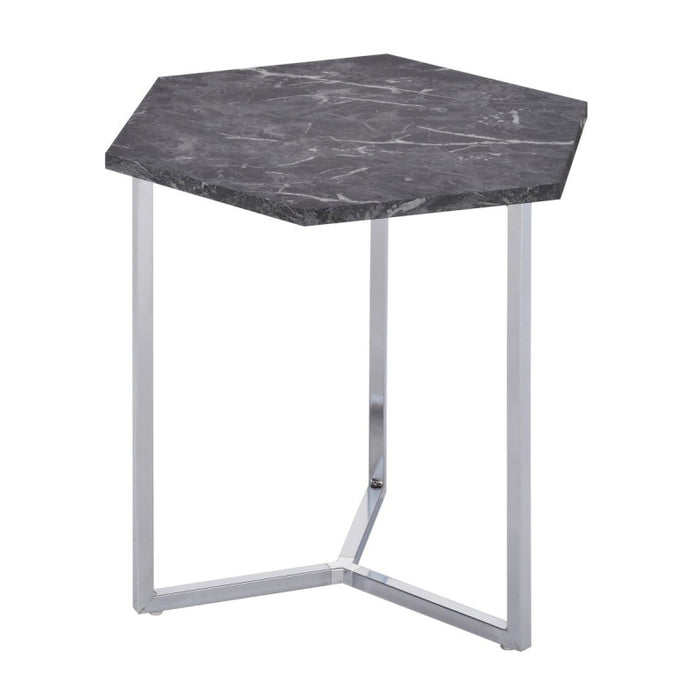 Tavolino Hexa Nero+cromato 48x41x46