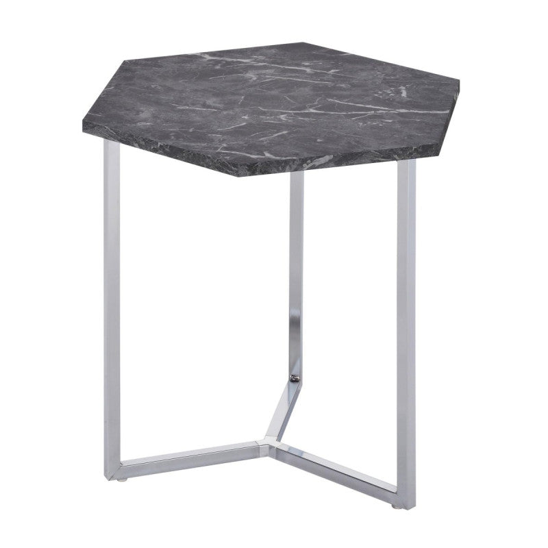 Tavolino Hexa Nero+cromato 48x41x46