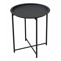 Tavolino In Ferro Antracite Diam 46 X 52 Cm Moia