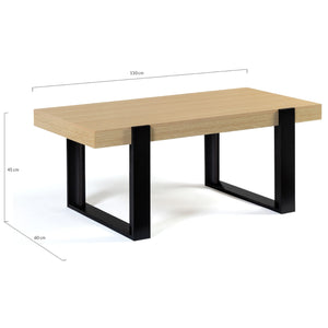 IDMarket - Tavolino in legno e nero PHOENIX