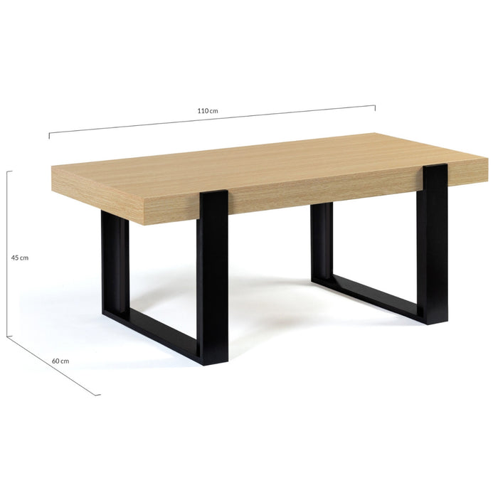 IDMarket - Tavolino in legno e nero PHOENIX